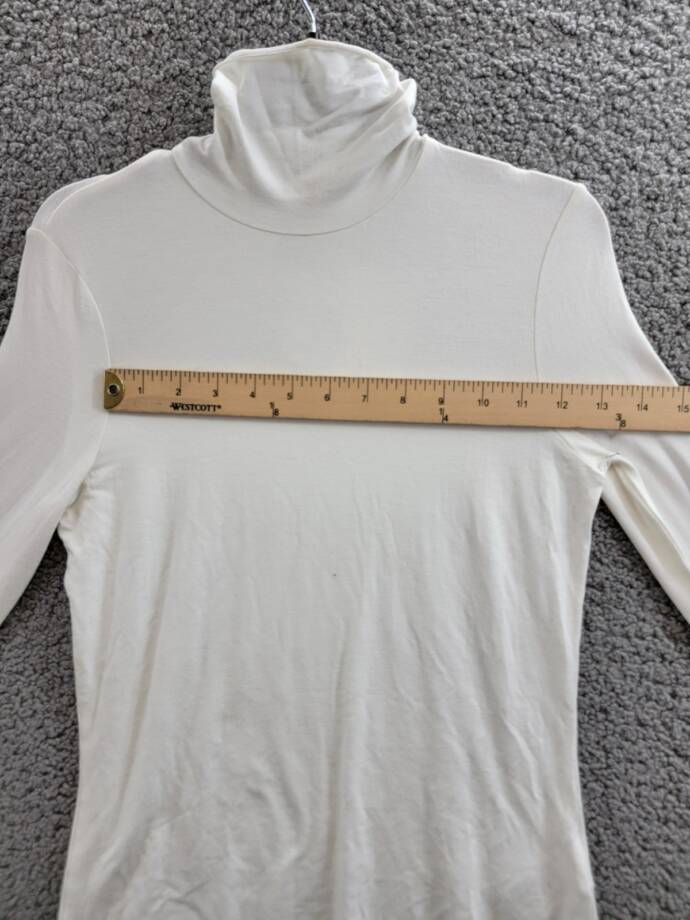 Majestic Filatures Long Sleeve Turtleneck Top Women's 1 Blanc Solid Pullover