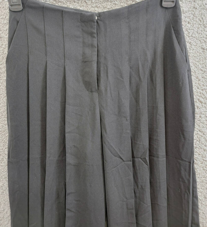 Steve Madden Angelica Pleated Wide-Leg Pants Women's S Black Zip Snap Closure