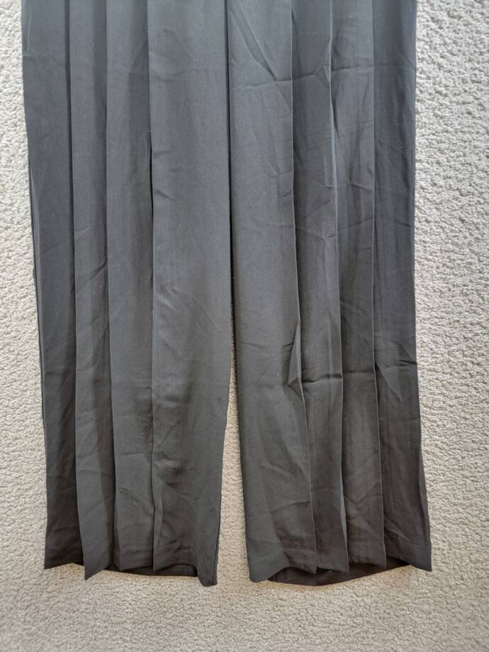 Steve Madden Angelica Pleated Wide-Leg Pants Women's S Black Zip Snap Closure