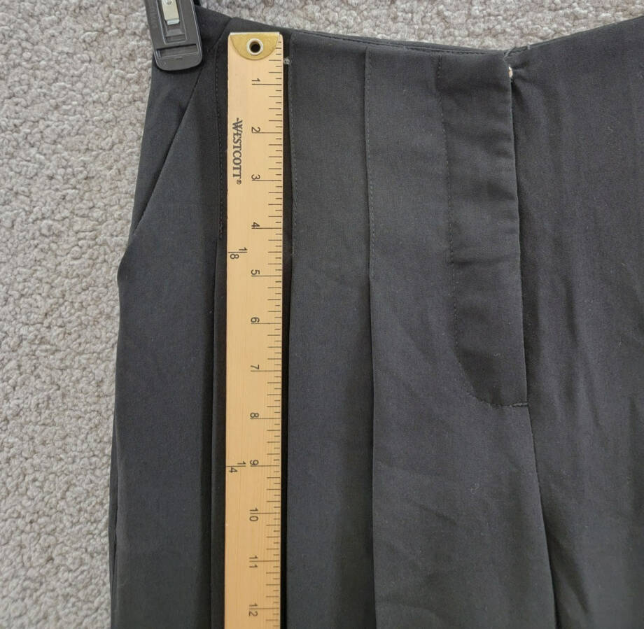 Steve Madden Angelica Pleated Wide-Leg Pants Women's S Black Zip Snap Closure