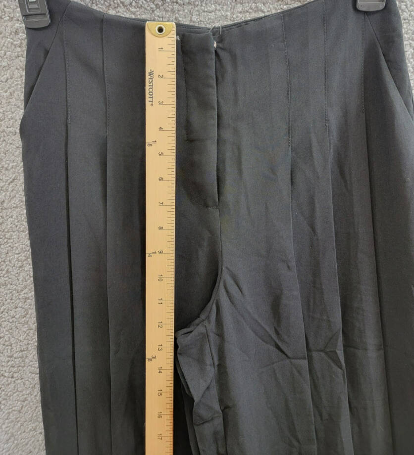 Steve Madden Angelica Pleated Wide-Leg Pants Women's S Black Zip Snap Closure