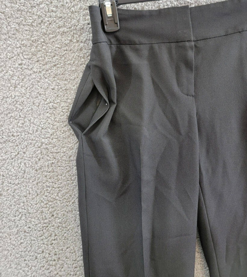 Le Suit Petite Slim Leg Crepe Pants Women's 2P Black Zip Hook & Bar Closure