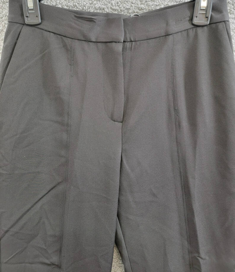 T Tahari Split-Hem Wide-Leg Pants Women's 4 Black Solid Zip Hook & Bar Closure