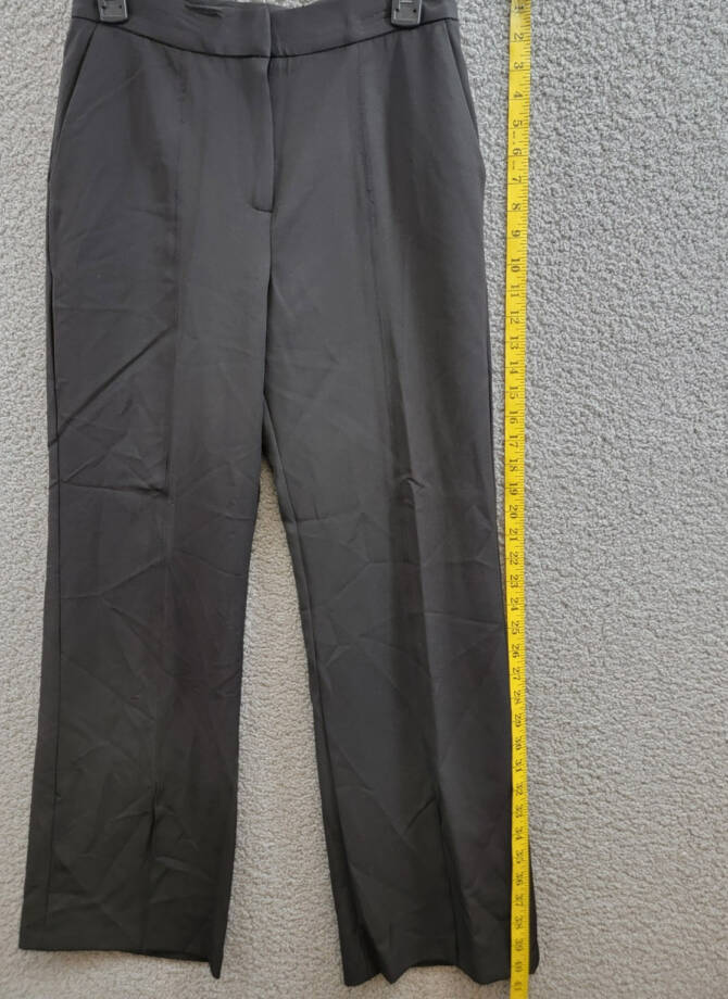 T Tahari Split-Hem Wide-Leg Pants Women's 4 Black Solid Zip Hook & Bar Closure