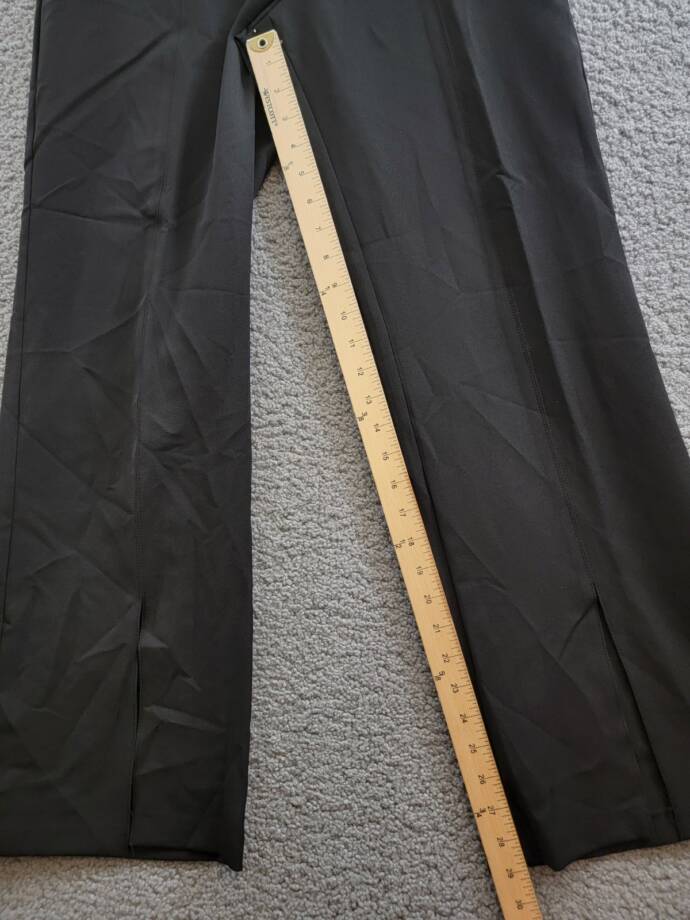 T Tahari Split-Hem Wide-Leg Pants Women's 4 Black Solid Zip Hook & Bar Closure
