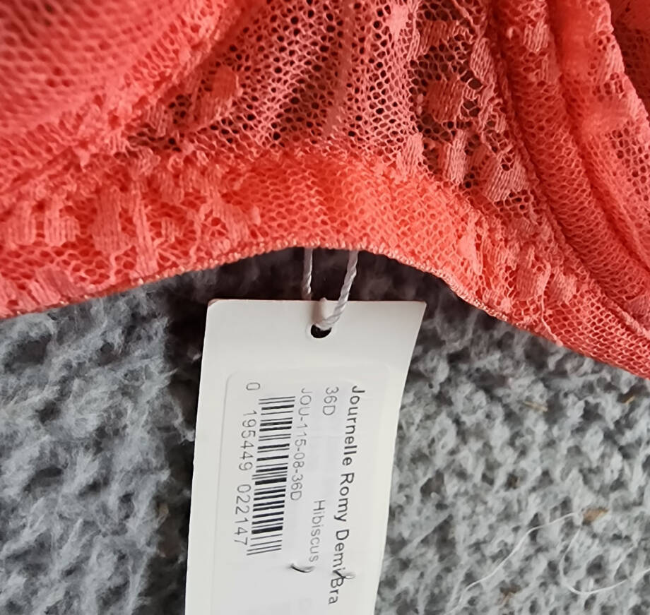 Journelle Romy Demi Bra Women's 36D Hibiscus Adjustable Straps Hook&Eye Closure
