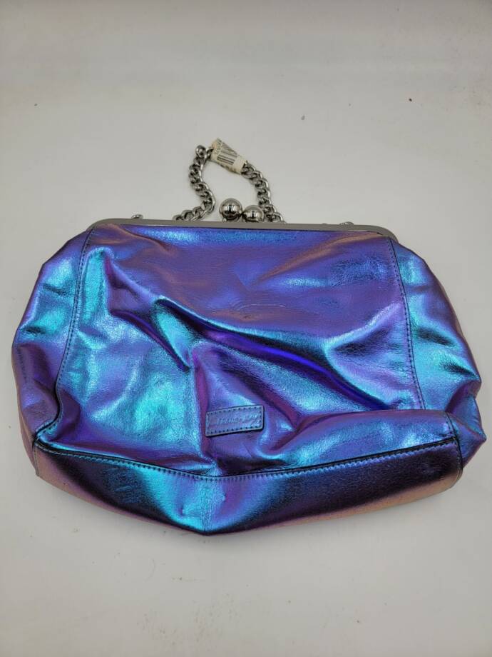 Circus by Sam Edelman Metallic Clutch Bag Women's Blue/Purple Chain Strap