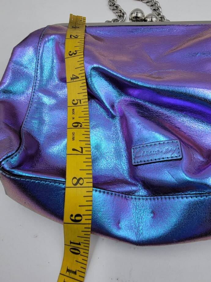 Circus by Sam Edelman Metallic Clutch Bag Women's Blue/Purple Chain Strap