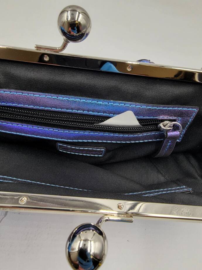 Circus by Sam Edelman Metallic Clutch Bag Women's Blue/Purple Chain Strap