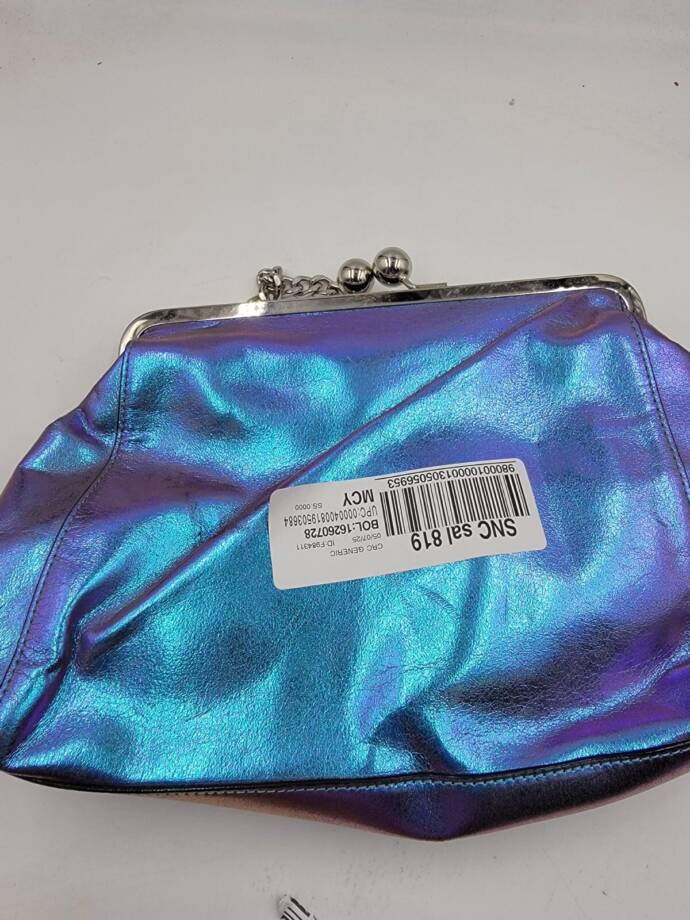 Circus by Sam Edelman Metallic Clutch Bag Women's Blue/Purple Chain Strap