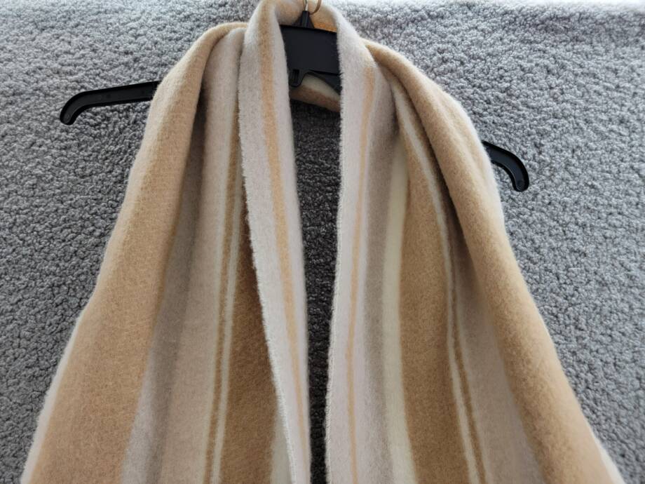 rag & bone Siobhan Scarf Women's One Size Camel Multi Wool Blend Fringe Hem