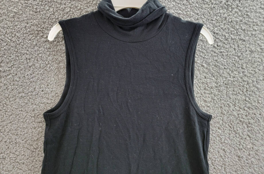 Atm Anthony Thomas Melillo Rib Knit Turtleneck Top Women's M Black Pullover