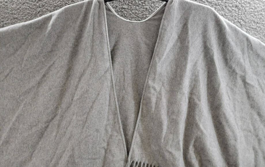 rag & bone Fringe-Trim Cashmere Poncho Women's One Size Gray Heather Open Front