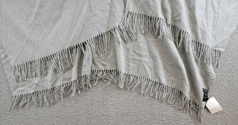 rag & bone Fringe-Trim Cashmere Poncho Women's One Size Gray Heather Open Front