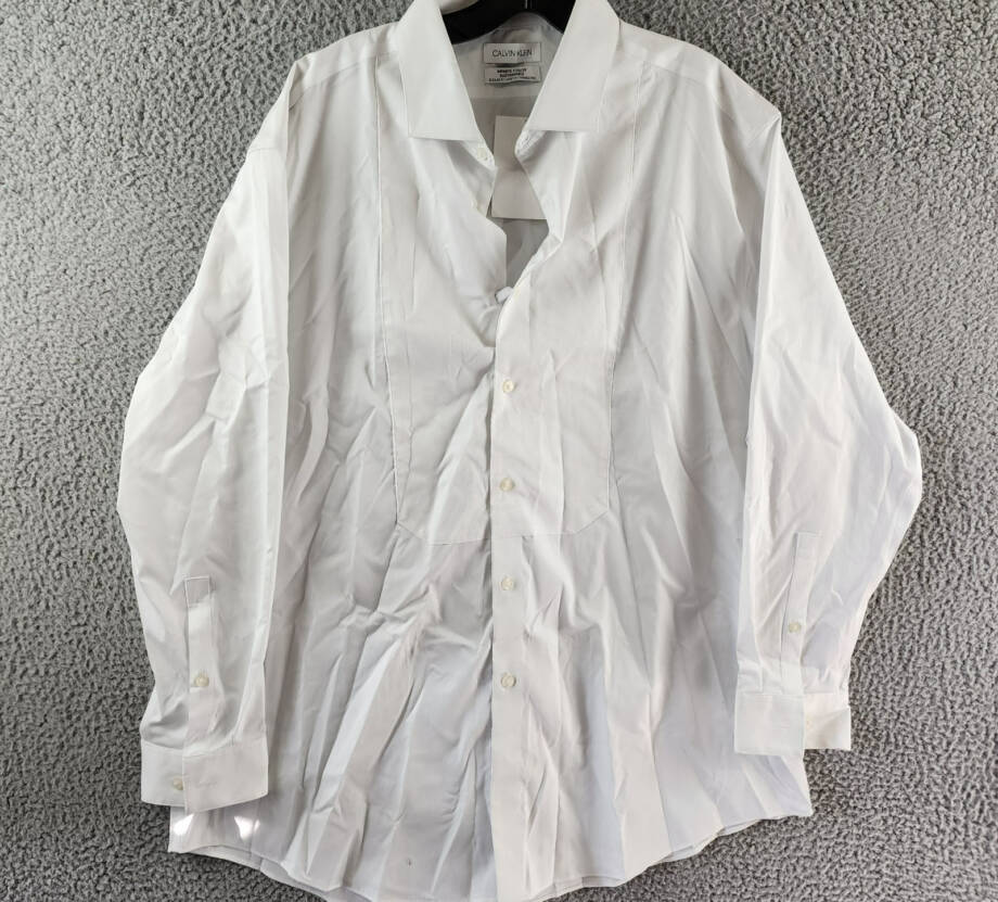 Calvin Klein Infinite Color Regular Fit Dress Shirt Men's 17-17.5 32/33 White