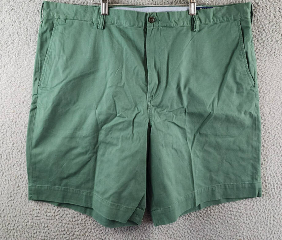 Polo Ralph Lauren Stretch Classic-Fit Chino Shorts Mens 42 Sage Green Button Zip