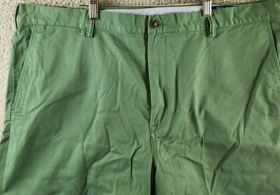 Polo Ralph Lauren Stretch Classic-Fit Chino Shorts Mens 42 Sage Green Button Zip