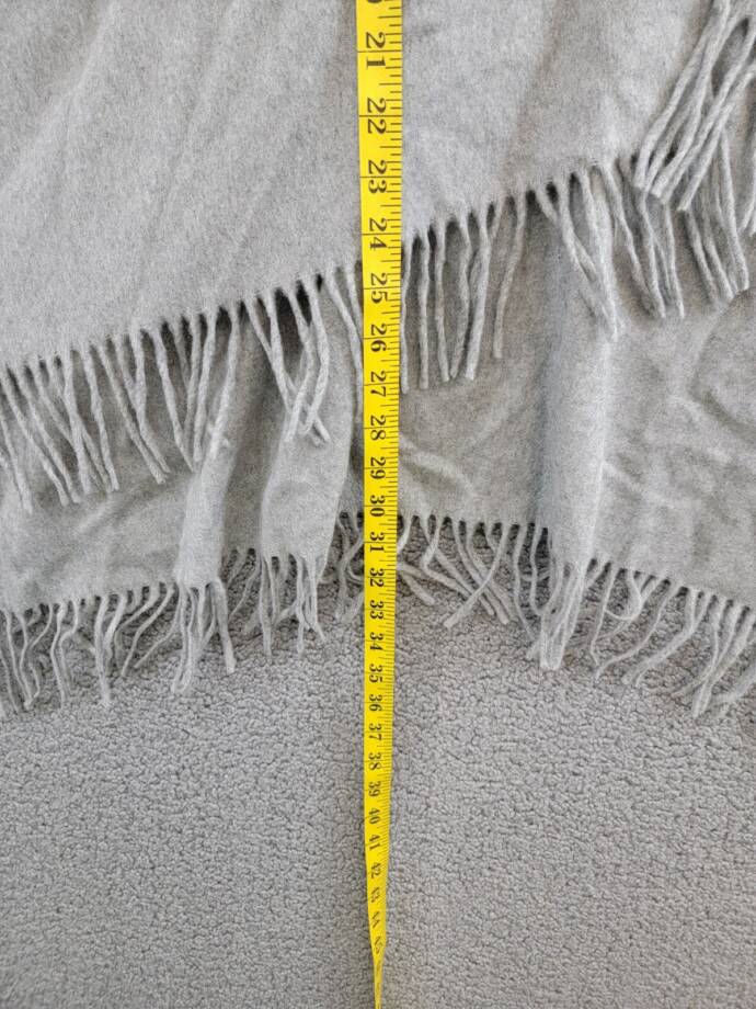 rag & bone Fringe-Trim Cashmere Poncho Women's One Size Gray Heather Open Front