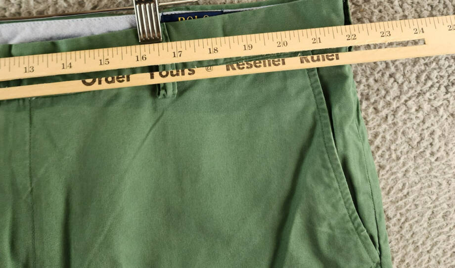Polo Ralph Lauren Stretch Classic-Fit Chino Shorts Mens 42 Sage Green Button Zip