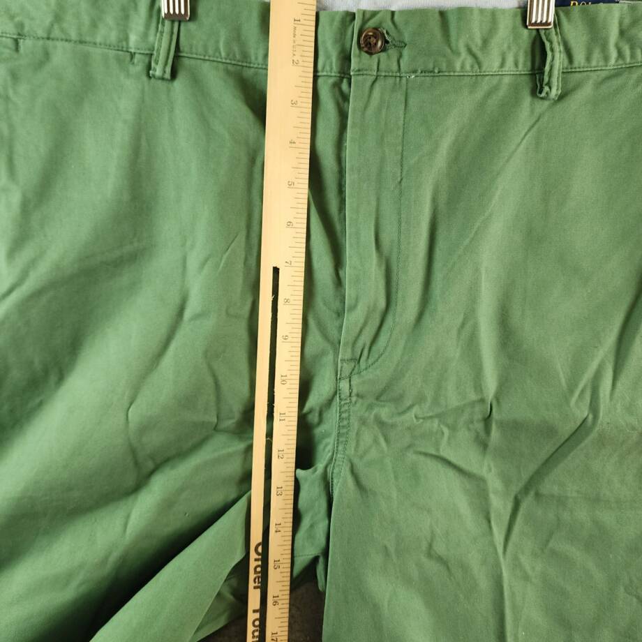 Polo Ralph Lauren Stretch Classic-Fit Chino Shorts Mens 42 Sage Green Button Zip