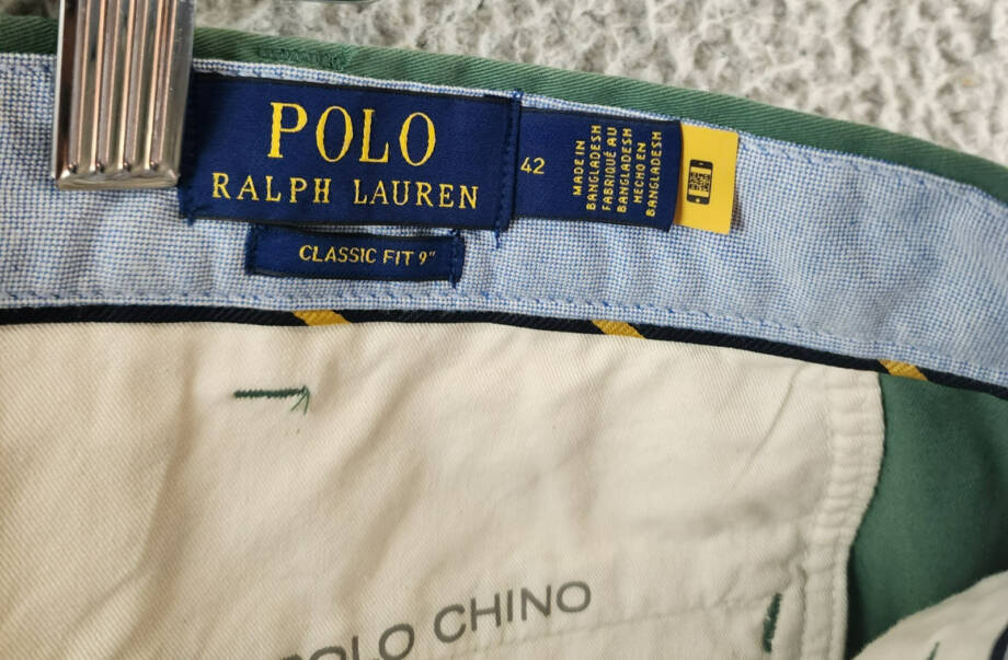 Polo Ralph Lauren Stretch Classic-Fit Chino Shorts Mens 42 Sage Green Button Zip