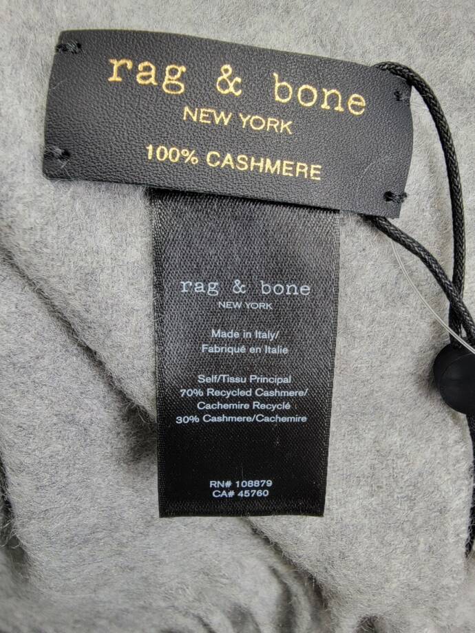 rag & bone Fringe-Trim Cashmere Poncho Women's One Size Gray Heather Open Front