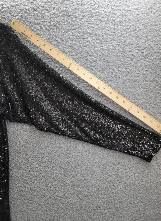 Steve Madden Ginger Sequined Mini Shift Dress Women's 2 Black Boat Neck Pullover