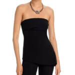 Bardot Cosmos Asymmetrical Strapless Top Women's 10 Black Back Zip
