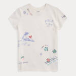 Polo Ralph Lauren Cotton Jersey Graphic T-shirt Girls 5 White Crewneck Pullover