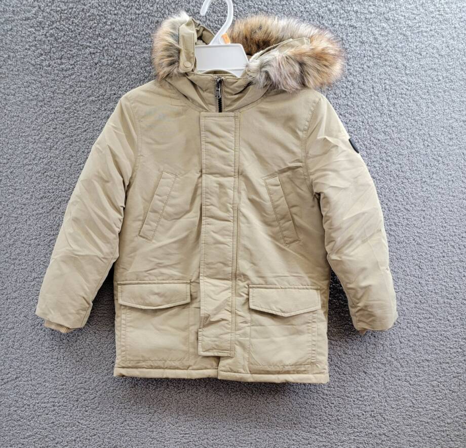 Polo Ralph Lauren Artificial-fur-Trim Down Parka Jacket Big Boys 7 Classic Khaki