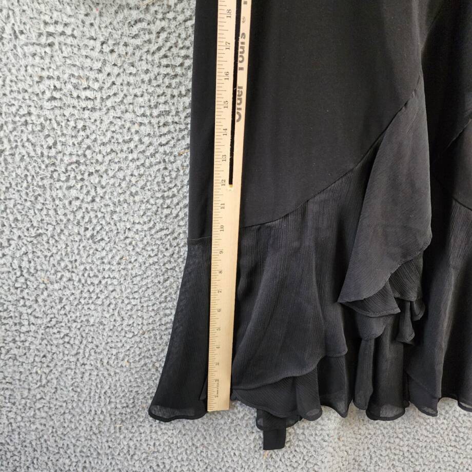 Tommy Hilfiger Jersey Stretch Chiffon Long Sleeve Dress Women's 8 Black Back Zip