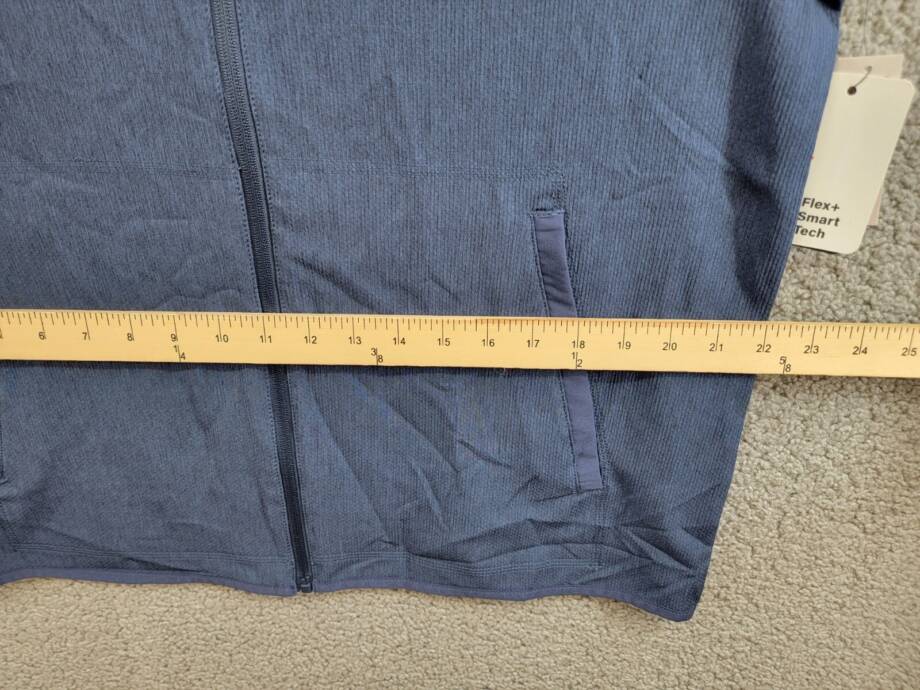 BASS OUTDOOR Full Zip Trail Jacket Men's L Navy Blazer Mock Neck Long Sleeve