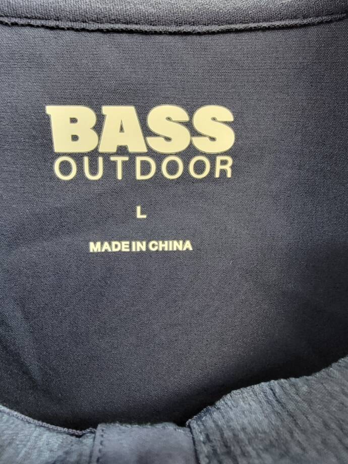BASS OUTDOOR Full Zip Trail Jacket Men's L Navy Blazer Mock Neck Long Sleeve