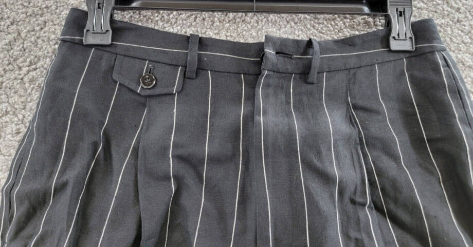 Lauren Ralph Lauren Pinstripe Linen Pleated Shorts Women's 8 Black Zip Fly