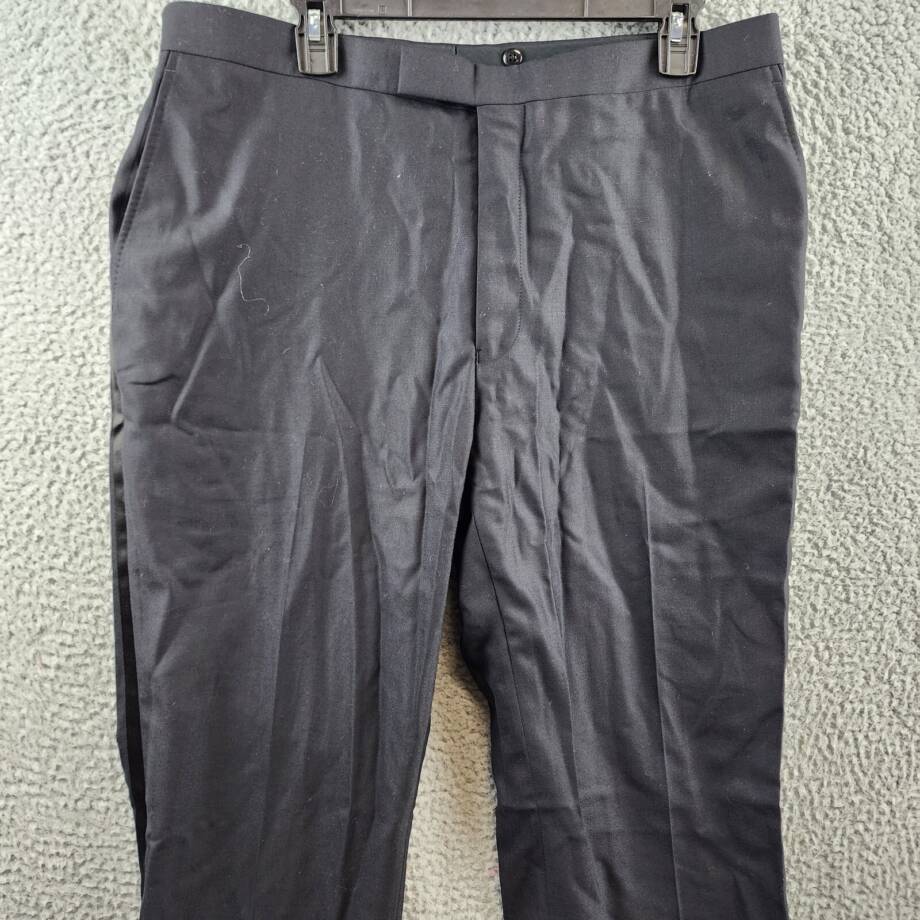 Hart Schaffner Marx Side Stripe Wool Pants Men's 42 36Regular Button Zip Closure
