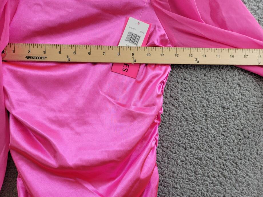 With Jules Long-Sleeve Ruched Dress Girls' XL Bright Pink Straight Neck Pullover