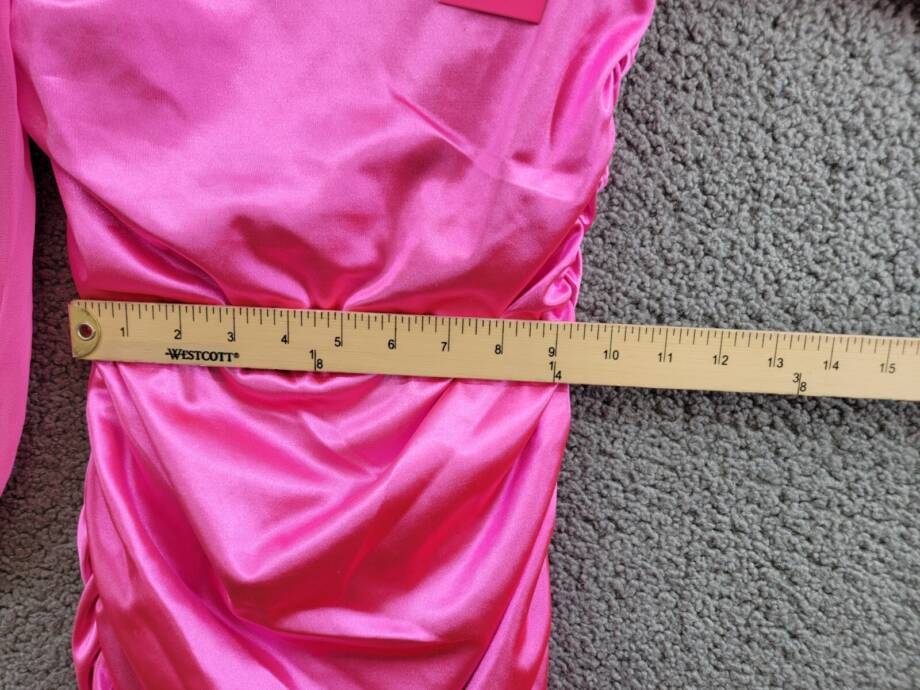With Jules Long-Sleeve Ruched Dress Girls' XL Bright Pink Straight Neck Pullover