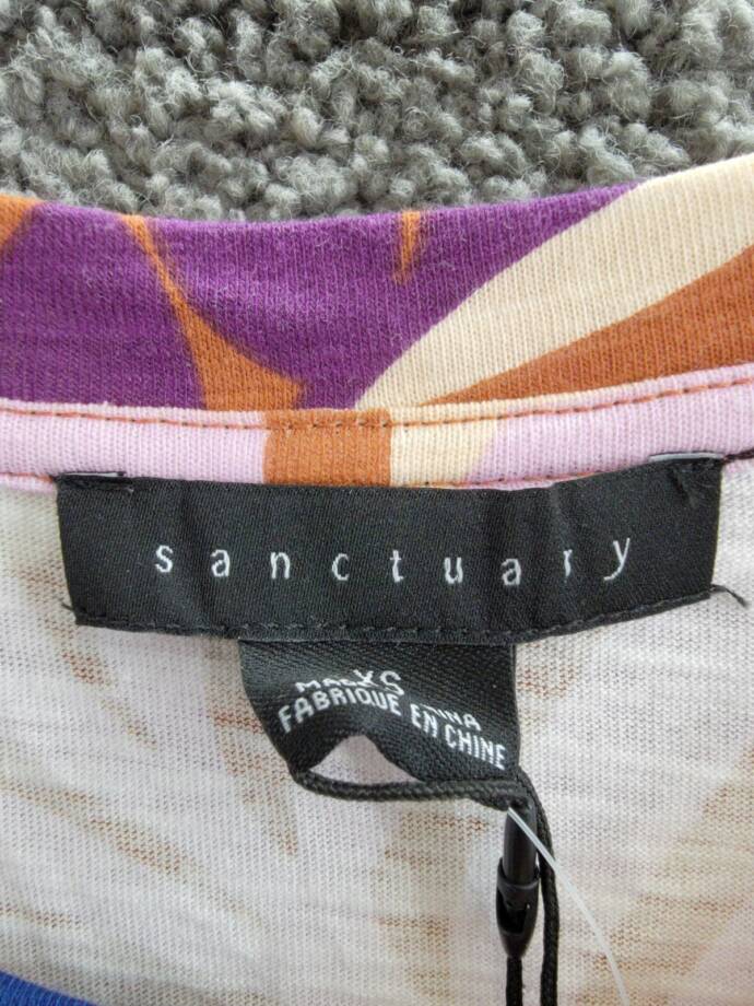 Sanctuary The Only One T-Shirt Dress Women's XS Multi Crewneck Short Sleeve