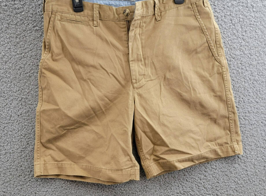 Polo Ralph Lauren 8-Inch Relaxed Fit Chino Shorts Men's 33 Sandsurf Button Zip