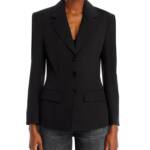 FORE Long Sleeves Notch Lapel Fitted Blazer Women XS Black Front Button Closure