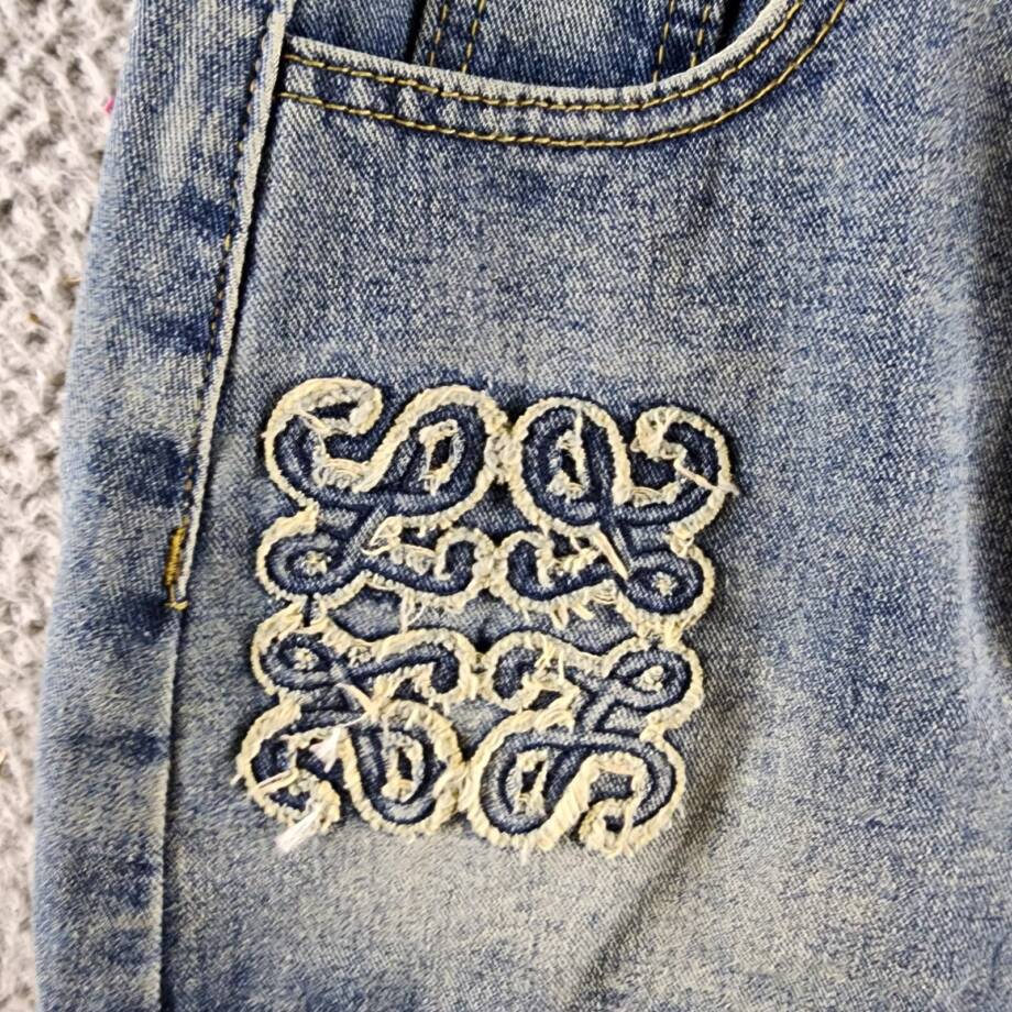 Madonna & Co Denim Mini Skirt Womens S Light Wash Embroidered Button Zip Closure