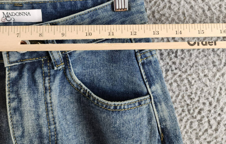 Madonna & Co Denim Mini Skirt Womens S Light Wash Embroidered Button Zip Closure