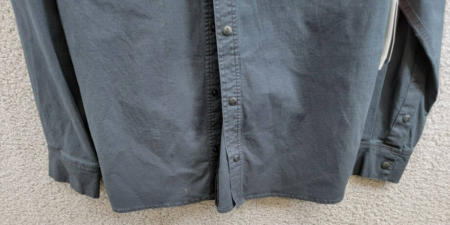 BASS OUTDOOR Ripstop Utility Shacket Men's M Black Beauty Snap Front Long Sleeve