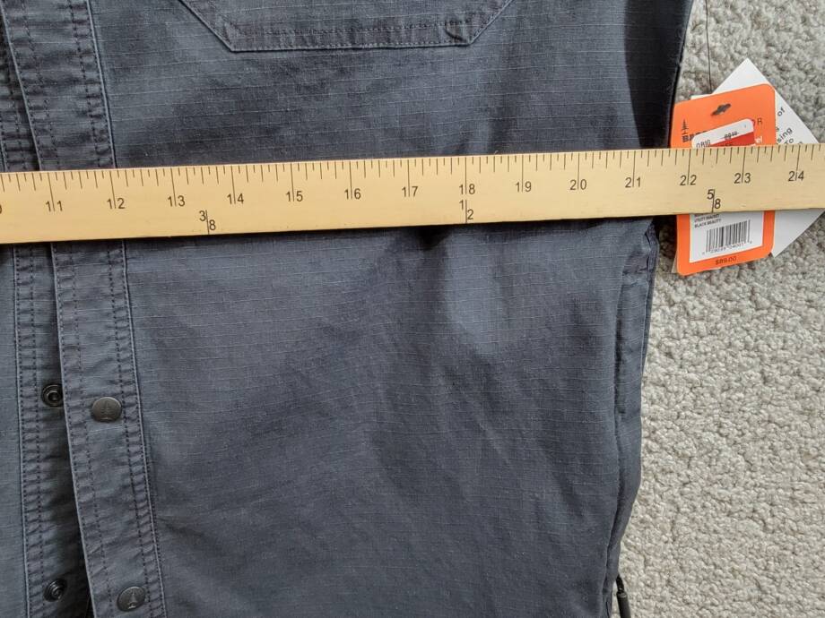 BASS OUTDOOR Ripstop Utility Shacket Men's M Black Beauty Snap Front Long Sleeve