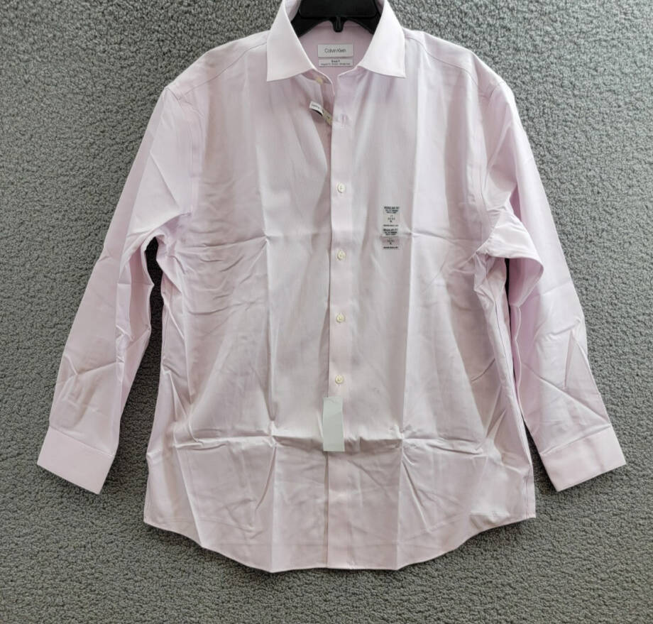 Calvin Klein Steel Plus Regular Fit Modern Pin Cord Dress Shirt Men's 17 32-33