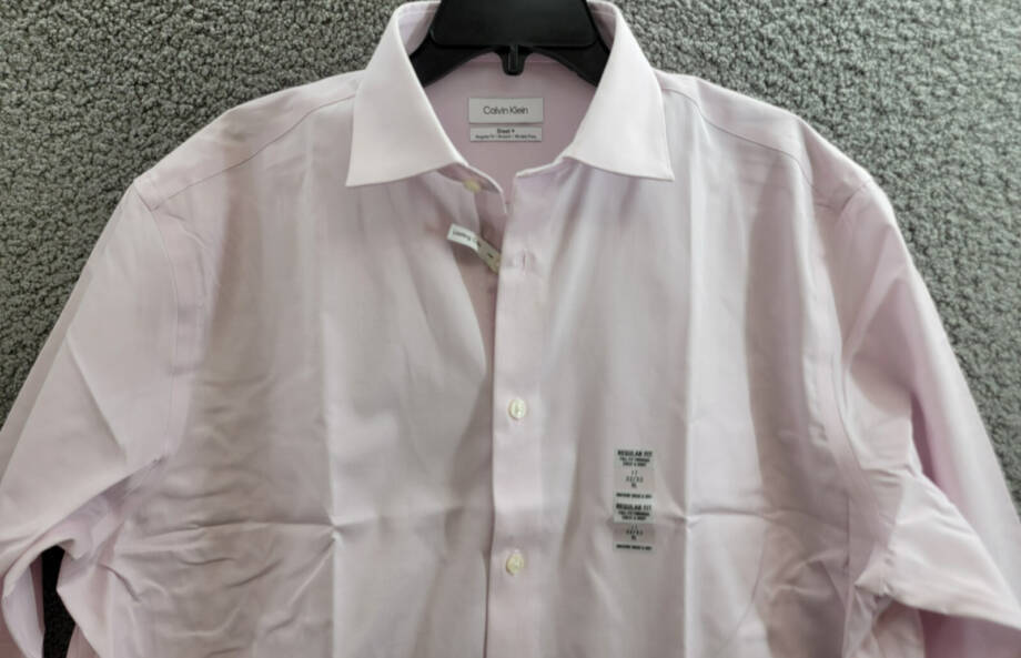 Calvin Klein Steel Plus Regular Fit Modern Pin Cord Dress Shirt Men's 17 32-33