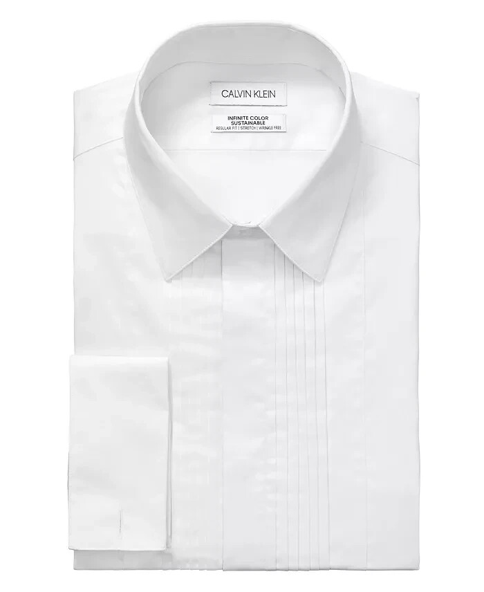 Calvin Klein Infinite Color Regular Fit Dress Shirt Men's L 34/35 16-16.5 White