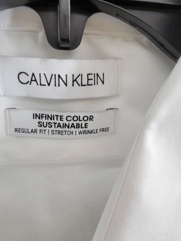 Calvin Klein Infinite Color Regular Fit Dress Shirt Men's L 34/35 16-16.5 White
