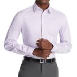 Calvin Klein Steel + Slim Fit Modern Pin Cord Dress Shirt Men's 14.5 32/33 Lilac
