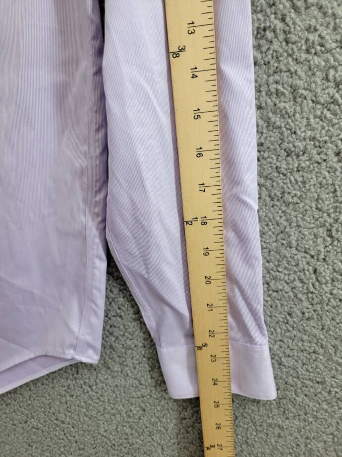 Calvin Klein Steel + Slim Fit Modern Pin Cord Dress Shirt Men's 14.5 32/33 Lilac